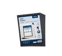 Europel cadre d’information magnétique A3 noir, lot de 5, porte-documents pour surfaces métalliques et tableaux blancs, visible des deux côtés, format portrait ou paysage, cadre de présentation pour b