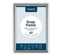 Europel Cadre Snap B1, 25 mm, Fabrication en aluminium anodisé et couche anti-éblouissement, pinces pour affichages de posters et publicités, Cadre de tableau d'affichage pour les murs