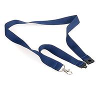 EUROPEL Cordon textile 44cm, Bleu, Mousqueton, Unniversel pour Porte-badge de Conférences, Salon, de Sécurité, Identification, Lot de 10 pièces
