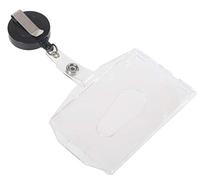 EUROPEL Enrouleur de Badge, Rétractable avec Plastique Rigide Transparent (Pack de 10) | Porte-badge Fermé | 54 x 85 mm, 121289