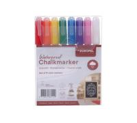 Europel Marqueurs Craie Liquide Waterproof Pointe 3 mm, Set 8 Couleurs pour Fenêtres, Tableaux et Ardoises - Marqueurs Craie pour Menu, Signalétique Café, Restaurant, Hôtel et Commerce