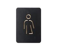 Europel Plaque de toilettes pictogramme genre neutre - Symbole autocollant en bois pour WC et porte de salle de bain - Convient pour la maison, le bureau, l'école, magasin, restaurant