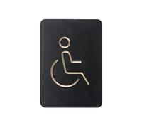 Europel Plaque de toilettes pictogramme handicapé - Symbole autocollant en bois pour WC et porte de salle de bain - Convient pour la maison, le bureau, l'école, magasin, restaurant