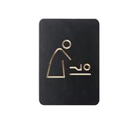 Europel Plaque signalétique pictogramme change bébé - Symbole autocollant en bois pour porte ou mur - Convient pour le centre commercial, grande surface, restaurant, hôtel, centre médical, hôpital