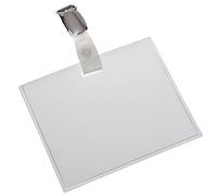 EUROPEL Porte-badges avec Pince Combinée & Feuilles d’Insertion de Cartes Blanches (Pack de 24) | Porte-badge Horizontal pour École, Collèges, Bureaux & Événements d’Entreprise | 90 x 60 mm, 121286