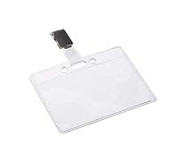 EUROPEL Porte-badges avec Pince Combinée & Feuilles d’Insertion de Cartes Blanches (Pack de 24) | Porte-badge Horizontal pour École, Collèges & Événements d’Entreprise | 90 x 60 mm, 121265