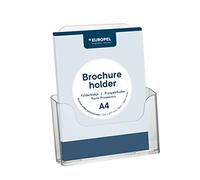 EUROPEL Porte-brochure A4 Acrylique, de Table, Mural, pour Brochures, Prospectus, Flyers, Menus, Bureaux, Hôtel, Restaurant, Magasin