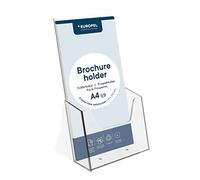 EUROPEL Porte-brochures et documents, format 1/3 A4, construction en plastique résistant aux chocs, porte-brochures, flyers et menus et distributeur pour le bureau, et la réception, format portrait.