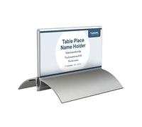 EUROPEL Porte noms de table, 52x100mm, Profilé Aluminium, acrylique transparent, 350085