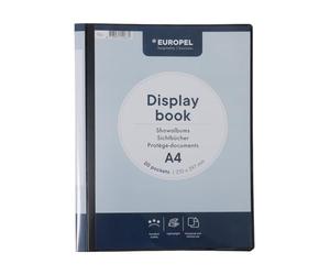 EUROPEL Portfolio A4 Vue Avant | 20 Pochettes Transparentes Polypropylène | Livre d'Affichage Présentation Réunion Conférence Soutenance | Dossier Projet Blanc 40 Vues