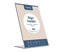 EUROPEL Présentoir de table, L-Standard, format A6, Portrait-Présentoir de table et dépliant en acrylique transparent pour restaurants, hôtels, conférence et réception - Design autoportant et incliné