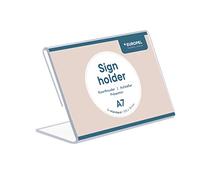 EUROPEL Présentoir de table, L-Standard, format A7, Portrait - Présentoir de table et dépliant en acrylique transparent pour restaurants, hôtels, conférence et réception-Design autoportant et incliné