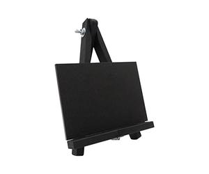 EUROPEL Présentoir de table, mini chevalet en bois de pin finition noir, avec ardoise en composite 15x21 cm, pour marqueur craie à base d'eau, dimensions hors tout 24,5x21x14,5 cm