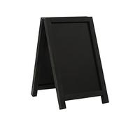 EUROPEL Présentoir de table, mini stop trottoir style ardoise, cadre en bois de pin, finition noir, pour marqueur craie à base d'eau, présentation recto-verso, dimensions 150x250mm