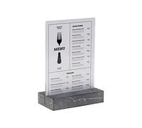 EUROPEL Présentoir de table polystone anthracite et acrylique transparent, A5, T-standard, Présentation recto-verso, affiche, menu, brochure, restaurants, hôtels, conférence et réception