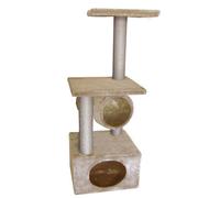EUROPET-Arbre à chat avec panier et griffoir coloris beige Rodo - 110 cm