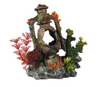 EUROPET-Décor aquarium artefact englouti 3 coloris multicolore en résine polyester - 14,5 x 9 x 16,7 cm