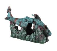 EUROPET-Décor d'aquarium hélicoptère Chopper 2 coloris multicolore en résine de polyester - 28,5 x 11,5 x 18,5 cm