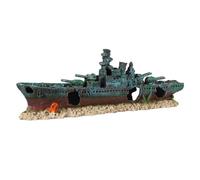 EUROPET-Décor d'aquarium navire de combat 2 coloris multicolore en résine de polyester - 47,5 x 9,5 x 17 cm
