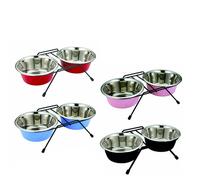 EUROPET-Gamelle double pour chien - 2 x 240 ml