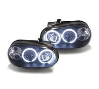 EUROPETUNING - 00582 - PHARES ANNEAUX LED CCFL FEUX NOIRS LOOK XENON COMPATIBLE VW VOLKSWAGEN GOLF 4