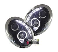 europetuning - 00713 - PHARES FEUX AVANTS NOIRS ANGEL EYES LED MINI COOPER R50 R52 R53 2001-2006