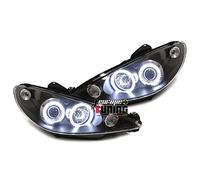 europetuning - 00767 - PHARES FEUX AVANTS NOIRS ANNEAUX CCFL ANGEL EYES 2002-2009 en H7/H7