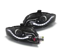 EUROPETUNING - 00937 - PHARES FEUX AVANTS LED DEVIL EYES NOIRS COMPATIBLE AVEC AUDI A4 B7 8H