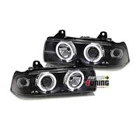 europetuning - 03300 - PHARES FEUX NOIRS ANGEL EYES ANNEAUX LED SERIE 3 E36 COUPE CABRIOLET