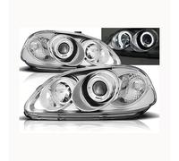 EUROPETUNING - 10766 - PHARES CHROMES FEUX ANNEAUX LED ANGEL EYES COMPATIBLES AVEC HONDA CIVIC 1995-2000