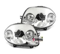 EUROPETUNING - 11116 - PHARES SPORT CHROME LOOK FEUX V6 COMPATIBLE AVEC RENAULT CLIO 2 / CLIO B/PHASE 1 1998-2001