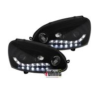 EUROPETUNING - 13508 - PHARES FEUX AVANTS DEVIL EYES LED NOIRS COMPATIBLE AVEC VW VOLKSWAGEN GOLF 5