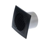 Europlast Ø 100mm Extracteur d'Air Silencieux Avec Minuterie - Ventilateur Salle de Bain Anthracite - Ventilateur Mural pour Cuisine WC Salle de Bain