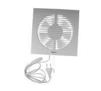 Europlast Ø 150mm Extracteur d'Air Silencieux - Ventilateur Salle de Bain Blanc - Ventilateur Mural pour Cuisine WC Salle de Bain - Avec Câble