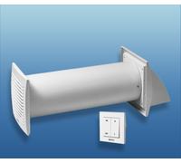 EUROPLAST 100mm Ventilation décentralisée avec récupération de chaleur - Ventilateur mural Ventilateur système de ventilation Système de ventilation tubulaire - Avec interrupteur mural
