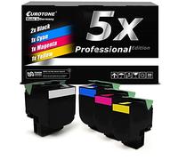 EuroPro XL 5X Toner Compatible pour Je Lexmark CS421 CS521 CS622 CX421 CX522 CX622 CX625 pour respectivement env. 8500/5000 Pages