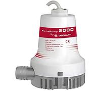 Europump II Pompe submersible de cale 2000 12 V 7680 l/h Pompe de cale avec crépine d'aspiration Pompe à eau Pompe submersible