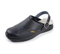 EuroRoutier Work Slipper, Sabots en Cuir avec Sangle Pivotant Ajustable et Boucle en métal OB A-E-FO SRC (Numeric_43)