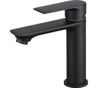 EUROSANIT robinet de lavabo noir mat NYTIA | Mitigeur de Salle de Bains au design chic avec hauteur de bec confortable | Corps en laiton compatible eau potable
