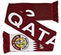 Euroscarves Écharpe en tricot Qatar Soccer, Bordeaux, blanc, fits all