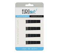 EUROSTIL Carton 24 Clips ondulés Noir Petit 5 cm, Standard