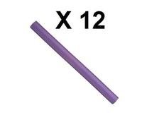 EUROSTIL - Lot de 12 Bigoudis souples Longueur 24 cm diamètre 1.8 cm Violet