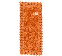 EUROSTYLE Art. Fougère en dentelle Sangal brodé Macrame Floral Ruban napperon Nappe de table (bande de chemin de table 40 x 130 cm, orange)