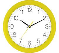 Eurotime Horloge murale radio-pilotée, 30 cm, boîtier en plastique, verre véritable bombé, changement automatique de l'heure d'été et d'hiver, cadran clair, 52800-03-1