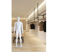 Eurotondisplay LM1-6 Homme Masculin belle abstraite Blanc Mannequins Matt nez et la bouche en forme de plaque de métal mannequin homme blanc