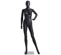 Eurotondisplay Mannequin de vitrine féminin abstrait noir mat (Femme LF6-8 Noir mat)