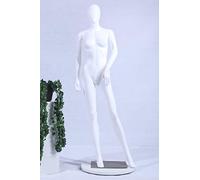 Eurotondisplay Mannequin de vitrine femme FC-4W blanc mat sans visage, bras et tête