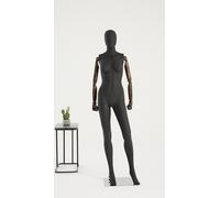Eurotondisplay mannequin femme noir mat DF11-8M Abstract Egghead bras en bois mains mobiles plaque métal inox