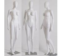 Eurotondisplay mannequin femme SDF2-white abstrait blanc Egghead grand tour de poitrine plaque métallique sans visage female mannequin