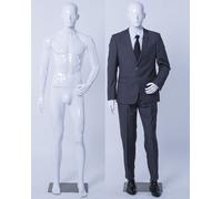Eurotondisplay mannequin homme LM3-B beau mâle debout abstrait blanc brillant laqué abstrait homme plaque métal mannequin